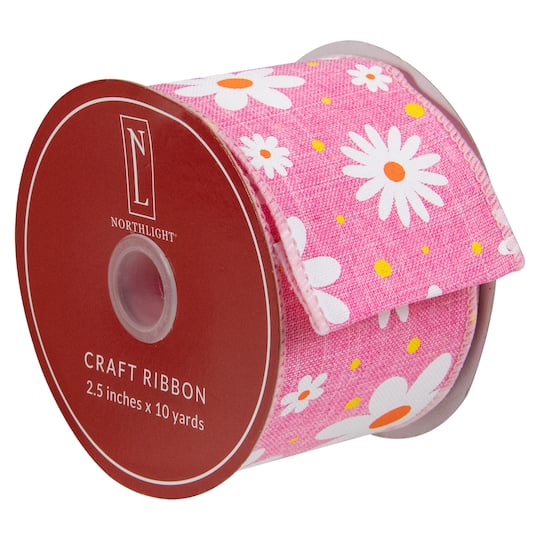 2.5" x 10yd. Floral Spring Easter Wired Craft Ribbon